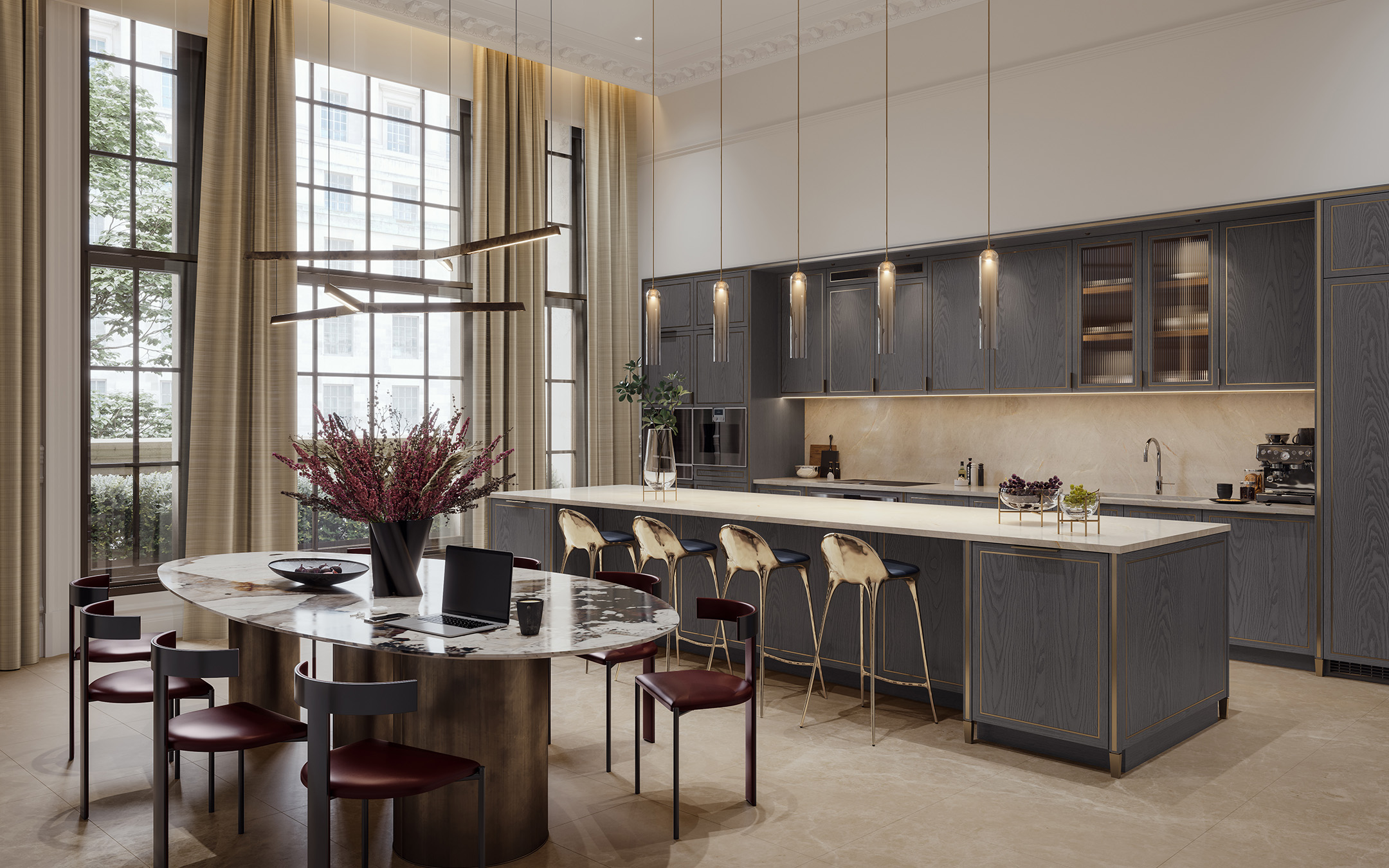 Cuisine et salle à manger de luxe - Les résidences OWO par Raffles